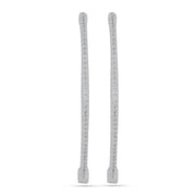 925 Silver Wide Pave CZ Band Huggie Hoop Earrings