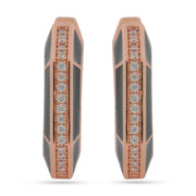 Black Enamel Geometric 925 Silver Hoop Earrings Jewellery