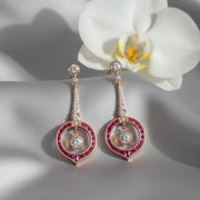 Radiant Pink Halo Earrings