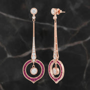 Radiant Pink Halo Earrings