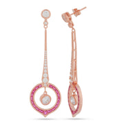 Radiant Pink Halo Earrings