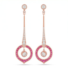 Radiant Pink Halo Earrings