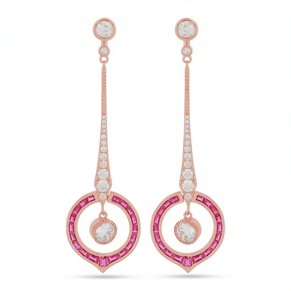 Radiant Pink Halo Earrings