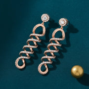 Rose Gold Spiral Drop Earrings