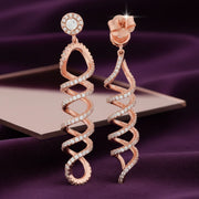 Rose Gold Spiral Drop Earrings