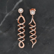 Rose Gold Spiral Drop Earrings