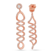 Rose Gold Spiral Drop Earrings