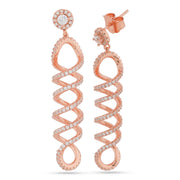 Rose Gold Spiral Drop Earrings