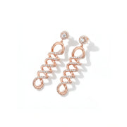 Rose Gold Spiral Drop Earrings