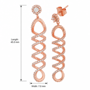 Rose Gold Spiral Drop Earrings