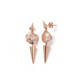 Rose Bloom Spike Earrings