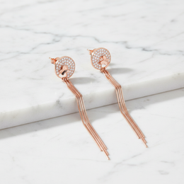 Rose Gold Butterfly Tassel Drop 925 Silver Jewellery