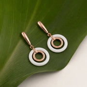 Rose Gold Halo Drop Earrings