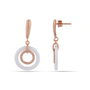 Rose Gold Halo Drop Earrings