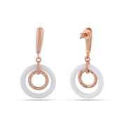 Rose Gold Halo Drop Earrings