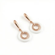 Rose Gold Halo Drop Earrings