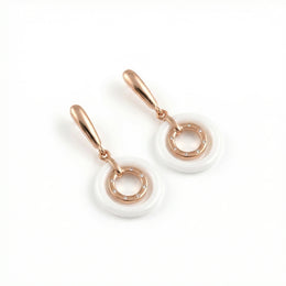 Rose Gold Halo Drop Earrings