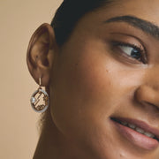 Pearl Floral Circle Earrings