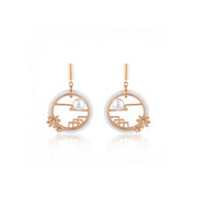 Pearl Floral Circle Earrings