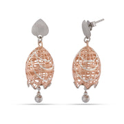 Rose Gold Heart Drop Earrings