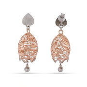Rose Gold Heart Drop Earrings