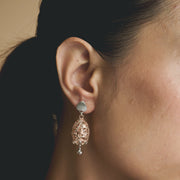 Rose Gold Heart Drop Earrings