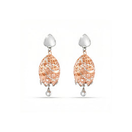 Rose Gold Heart Drop Earrings