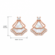 Rose Gold Pearl Fan Earrings