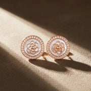 Rose Bloom Halo Earrings