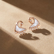 Rose Gold Pearl Wing Earrings