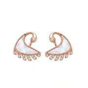 Rose Gold Pearl Wing Earrings