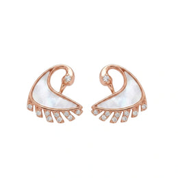 Rose Gold Pearl Wing Earrings