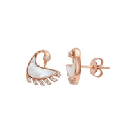 Rose Gold Pearl Wing Earrings
