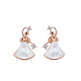 Moonlit Pearl Fan Earrings
