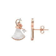 Moonlit Pearl Fan Earrings