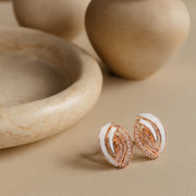Ivory Twist Halo Earrings
