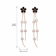 Midnight Blossom Tassel Earrings