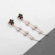 Midnight Blossom Tassel Earrings