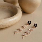 Midnight Blossom Tassel Earrings