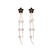 Midnight Blossom Tassel Earrings