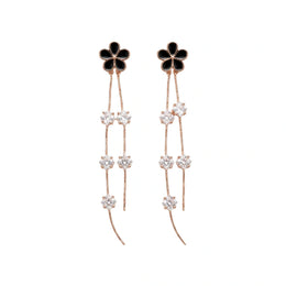 Midnight Blossom Tassel Earrings