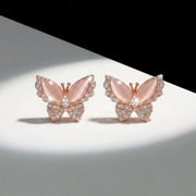 Blush Butterfly Crystal Earrings