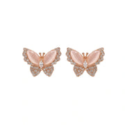 Blush Butterfly Crystal Earrings