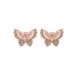 Blush Butterfly Crystal Earrings