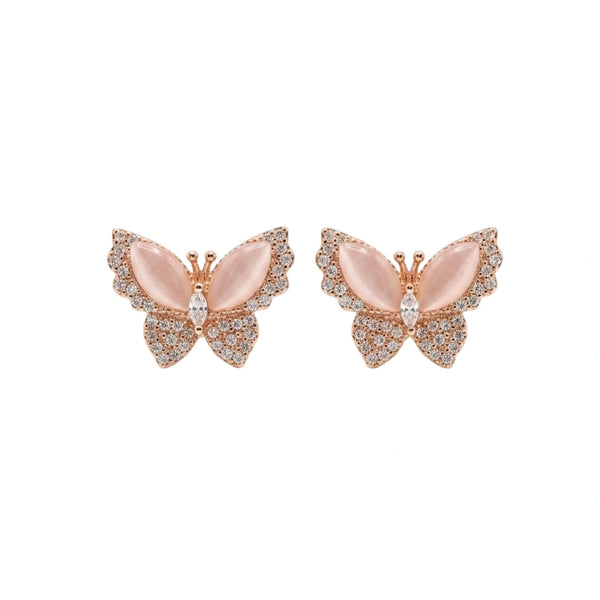 Blush Butterfly Crystal Earrings