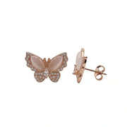 Blush Butterfly Crystal Earrings
