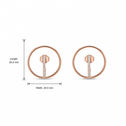 Rose Gold Circle Stud Earrings
