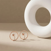 Rose Gold Circle Stud Earrings