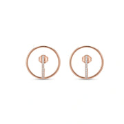 Rose Gold Circle Stud Earrings