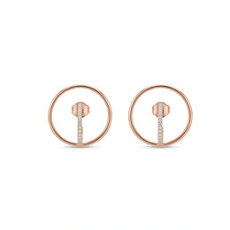 Rose Gold Circle Stud Earrings